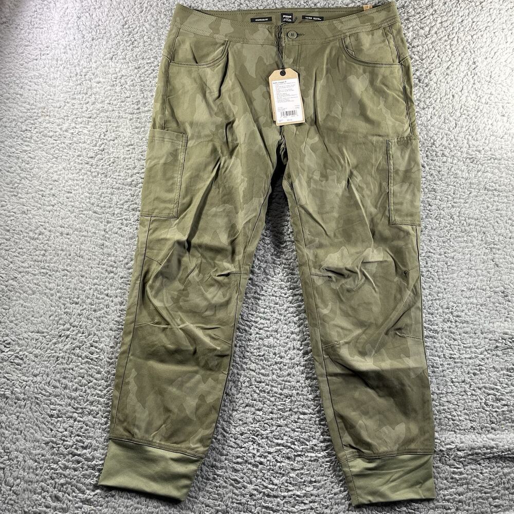 Prana Halle Jogger II Women’s Size 14 Regular Sage Camo Stretch Hiking Pants NWT